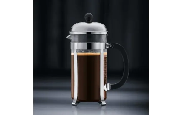 BODUM Cafetière à piston 3 Tasses Chromée & Noire - Chambord 