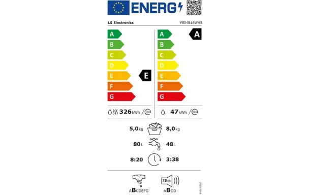 LG Lave-linge séchant F854B16WHS 
