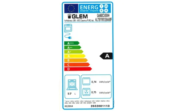 GLEM Cuisinière mixte GA660CVMWH 