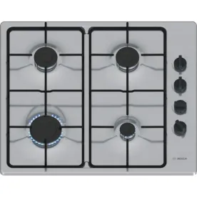 BOSCH Table de cuisson 4 feux gaz inox - PBP6B5K80