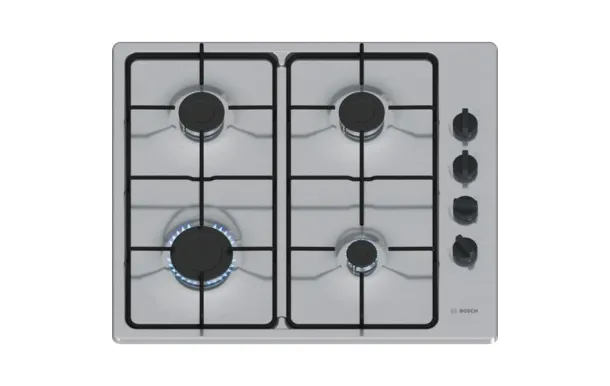 BOSCH Table de cuisson 4 feux gaz inox - PBP6B5K80