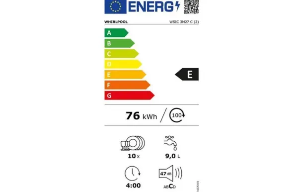 WHIRLPOOL Lave-vaisselle Tout-intégrable WSIC3M27C 