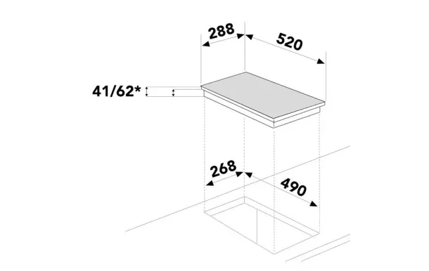 GLEM Domino vitrocéramique GTH32T 