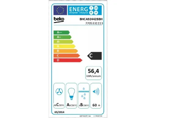 BEKO Hotte décorative murale BHCA92442BBH 