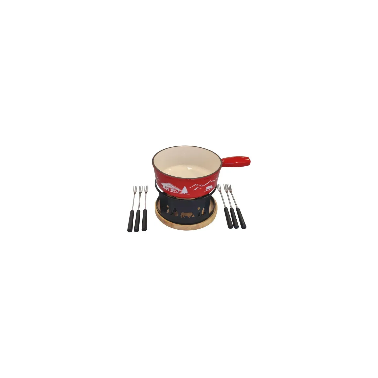 TABLE ET COOK Service à fondue - Montagne Rouge & Chamonix - 3008189SETF-22