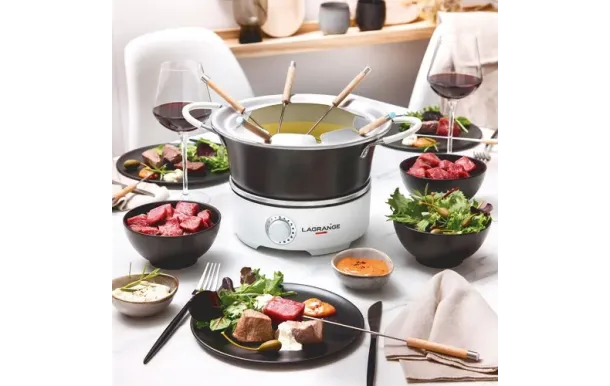 LAGRANGE Service à fondue 8 personnes Charbon - Prestige - 349401
