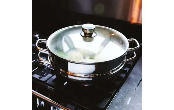 BAUMALU Wok & Wok Vapeur Inox 2 en 1 32 cm