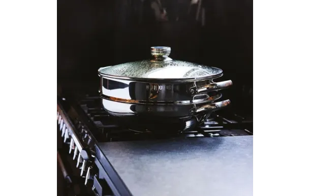 BAUMALU Wok & Wok Vapeur Inox 2 en 1 32 cm