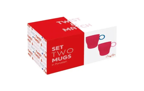 EASY LIFE Set 2 mugs 30 cl Rouge - Twist & Match