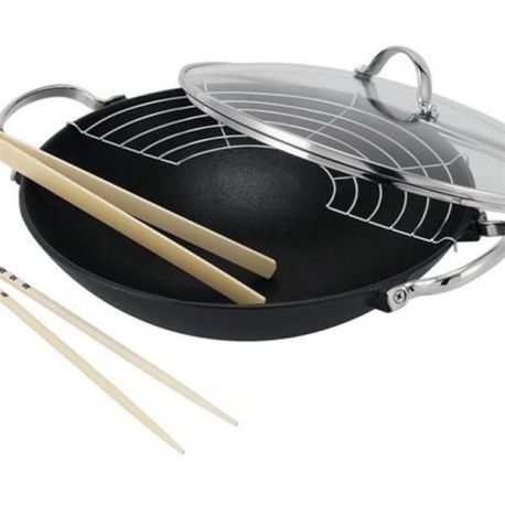 BEKA Wok en fonte 30 cm avec couvercle - Lhasa
