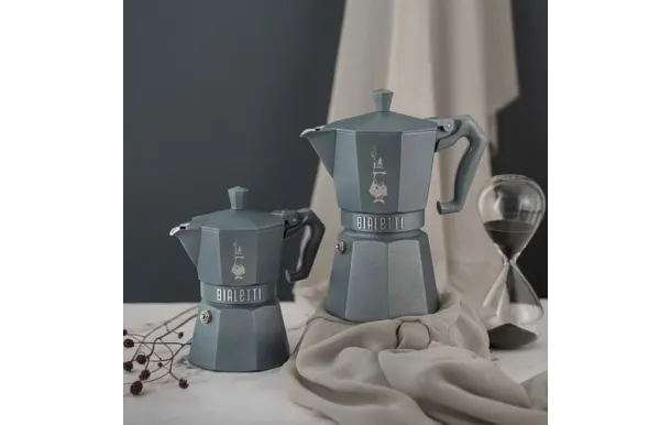 Bialetti Moka Exclusive 3 tasses Gris Silver Induction