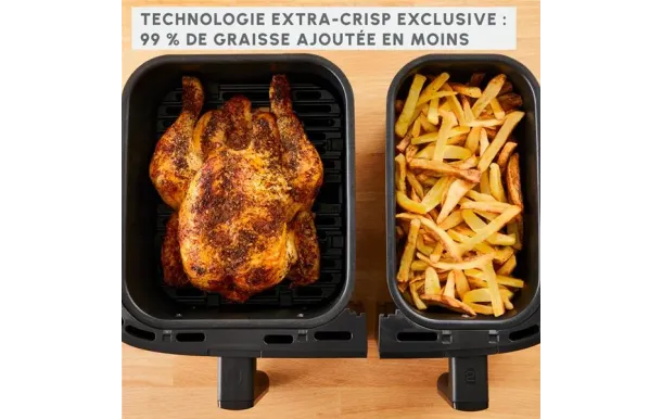 MOULINEX Friteuse à air chaud 8.3L Easy Fry Dual EZ901N20 - Airfryer double bac
