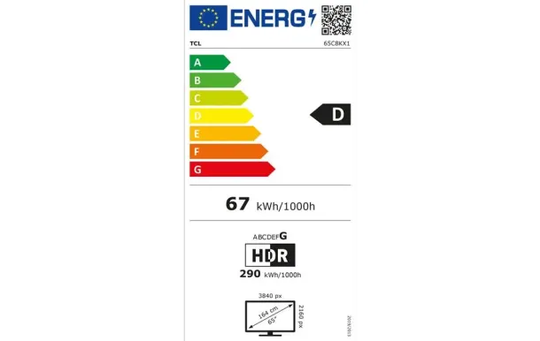 TCL Téléviseur 164 cm QD-Mini LED UHD 4K - 65C8K