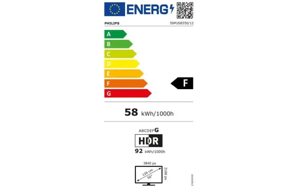 PHILIPS Téléviseur 126 cm UHD 4K - 50PUS8550