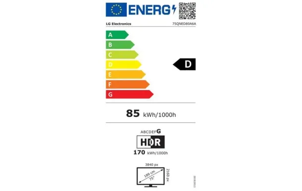 LG Téléviseur 189 cm UHD 4K - 75QNED80A6A