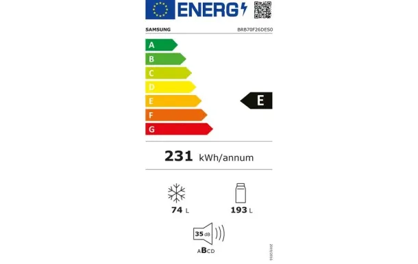 SAMSUNG Réfrigérateur Encastrable 267 L - BRB70F26DES0