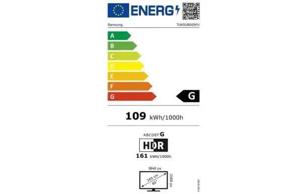 SAMSUNG Téléviseur 163 cm UHD 4K - TU65U8005FUXXC