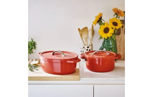 BEKA Cocotte ovale 31 cm / 6 L Rouge - Plume