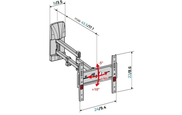 MELICONI Support mural inclin GSDR200PLUSFB