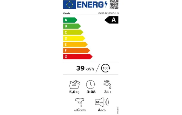 CANDY Lave-linge frontal CW50-BP12307U1-S