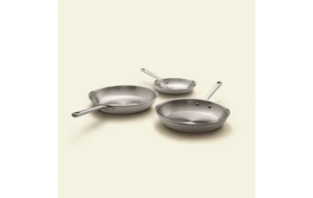 ATMA - SET DE 3 POELES INOX 20-26-28 CM