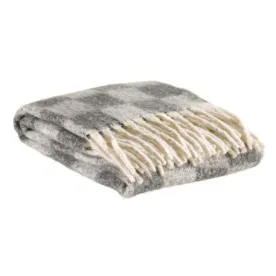 VIVARAISE - Plaid recyclé Isabel damier Ardoise 130 x 160