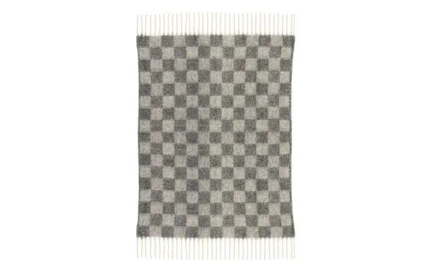 VIVARAISE - Plaid recyclé Isabel damier Ardoise 130 x 160