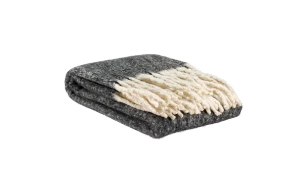 VIVARAISE - Plaid uni recyclé Isabel Caviar 130 x 160