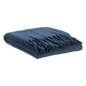 VIVARAISE - Plaid recyclé Isabel uni Marine 130 x 160