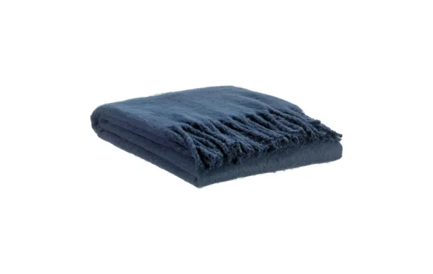 VIVARAISE - Plaid recyclé Isabel uni Marine 130 x 160
