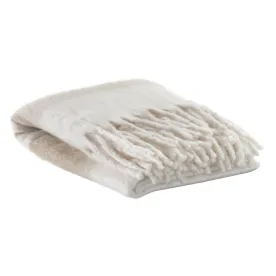 VIVARAISE - Plaid rayé recyclé Isabel Naturel 130 x 160