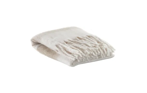 VIVARAISE - Plaid rayé recyclé Isabel Naturel 130 x 160