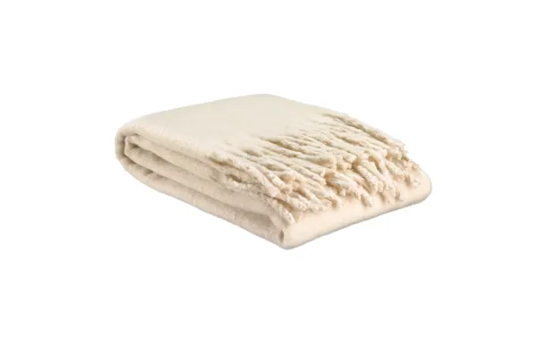 VIVARAISE - Plaid uni recyclé Isabel Neige 130 x 160