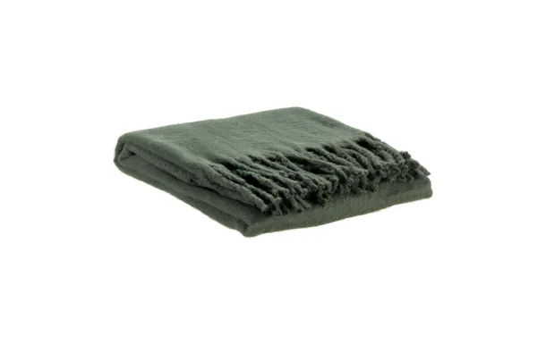 VIVARAISE - Plaid recyclé Isabel uni Sapin 130 x 160