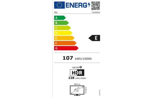 TCL Téléviseur Mini-led UHD 4K 189 cm - 75C69K