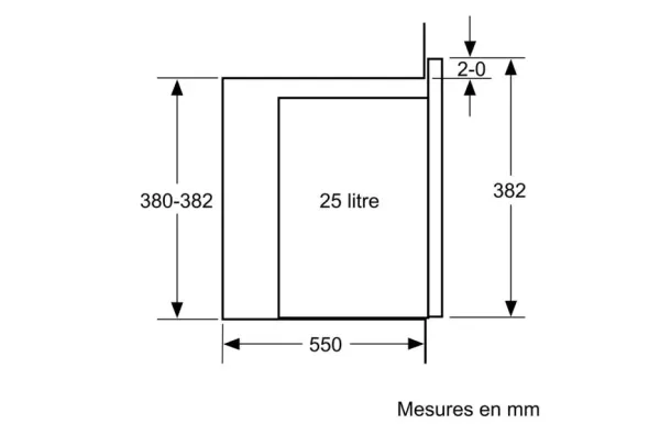 BOSCH Micro-ondes encastrable solo 25 litres BFL554MS0