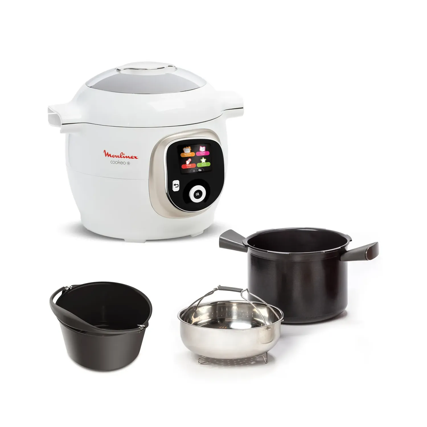 MOULINEX Cookeo+ Blanc 180 Recettes+Moule à gâteaux 1600W/1R YY5412FB
