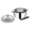 LAGOSTINA Série 3 casseroles 16/18/20 cm Inox - Salvapazio+ + 3 couvercles + poignée