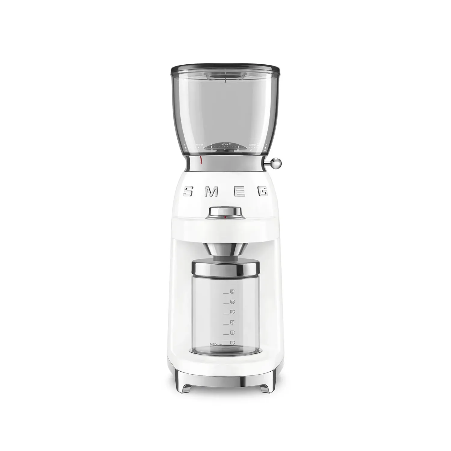 SMEG Moulin à café Blanc Broyeur 8 Fct Année50/R CGF01WHEU SMEG Moulin à café Blanc Broyeur 8 Fct Année50/R CGF01WHEU