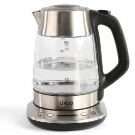 LIVOO Théière 1L7 Temp. 40 a 100° Verre Inox - DOD165