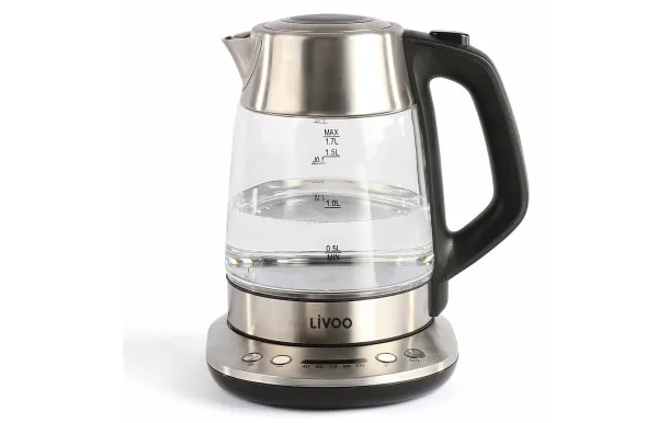 LIVOO Théière 1L7 Temp. 40 a 100° Verre Inox - DOD165 LIVOO Théière 1L7 Temp. 40 a 100° Verre Inox - DOD165