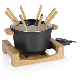 PRINCESS Fondue 8P 1.5L T°Régl. Noir Sup.Bambou/4 173025-01-001