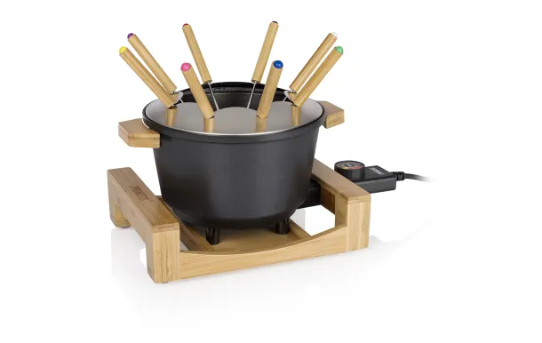 PRINCESS Fondue 8P 1.5L T°Régl. Noir Sup.Bambou/4 173025-01-001