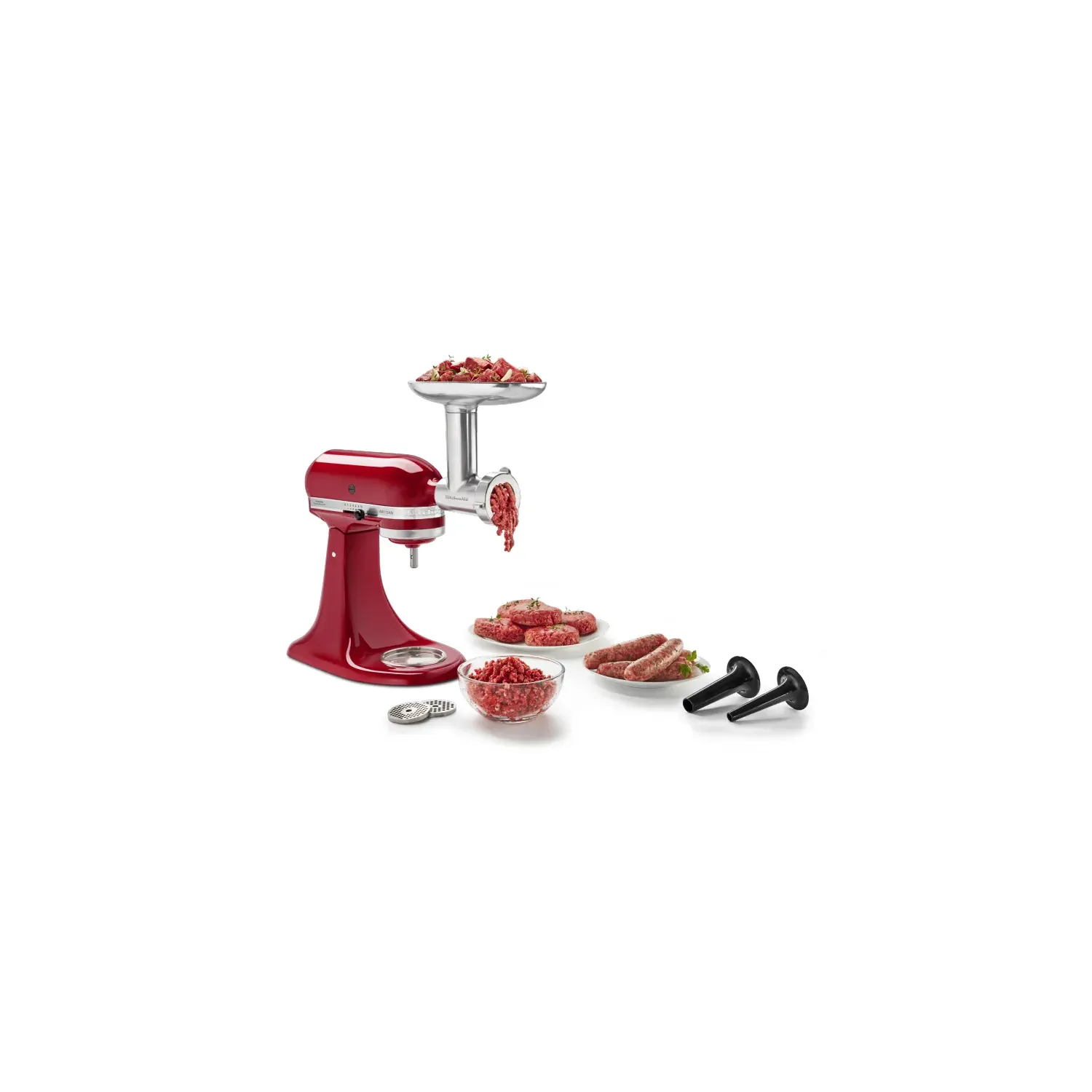 Hachoir en Métal KitchenAid 5KSMMGA – Compatible Robot Pâtissier, 3 Grilles - vue 6
