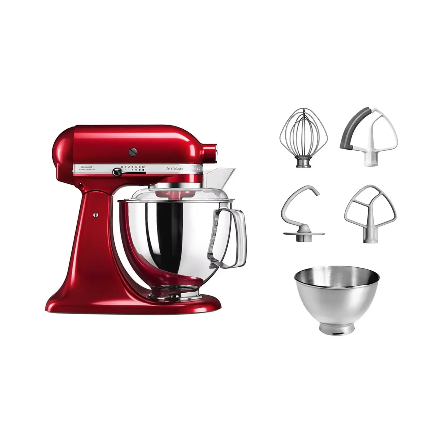 KITCHENAID Robot pâtissier 4.8 L sur socle Rouge Pomme Amour 4L8 - 5KSM175PSECA KITCHENAID Robot pâtissier 4.8 L sur socle Rouge Pomme Amour 4L8 - 5KSM175PSECA