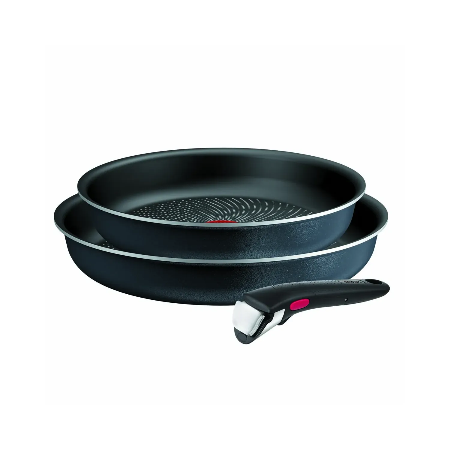 Lot de 2 poêles aluminium 24 et 28cm + 1 poignée L7239103 TEFAL - vue 2