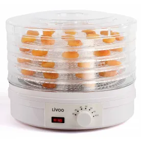 LIVOO Déshydrateur 5 plateaux thermostat blanc /4 DOM202