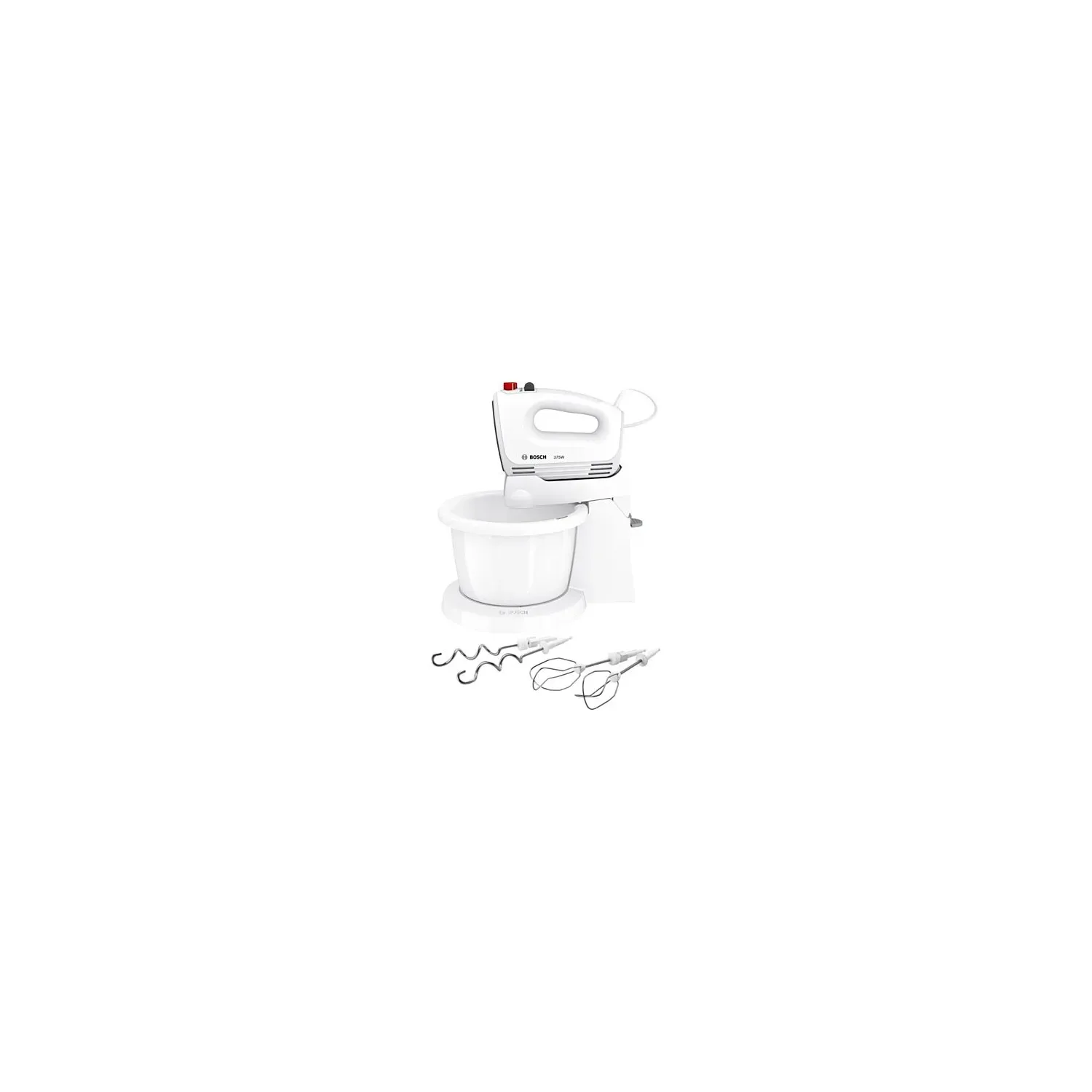 BOSCH Batteur + Bol 375W 4 v + turbo. Blanc - MFQ2600G