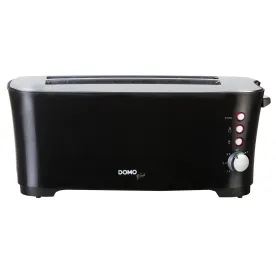 DOMO Grille-pain 2 fentes 4 tranches noir inox/4 DO961T