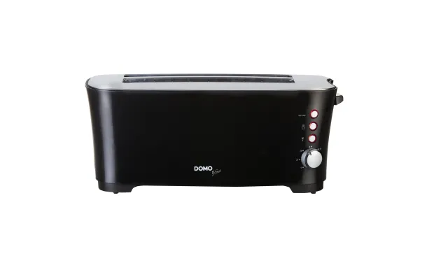 DOMO Grille-pain 2 fentes 4 tranches noir inox/4 DO961T